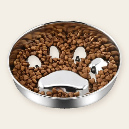 Gamelle anti-glouton en inox avec insert labyrinthe
