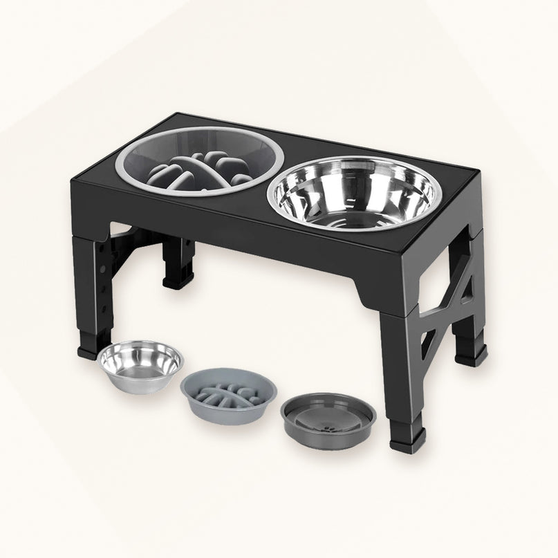 Support double gamelle réglable — Chien