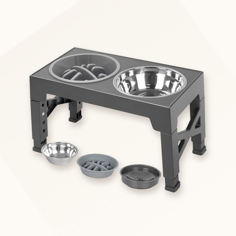 Support double gamelle réglable — Chien