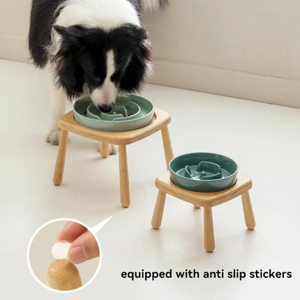 Assiette anti-étouffement pour chiens, bol en céramique, mangeoire lente pour animaux de compagnie, suréWer, moyen, grand, double, table à manger