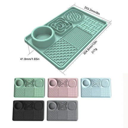 Slow Food-Set de table en polymères pour léchage d'animaux, fournitures d'alimentation pour chiens et chats, avec ventouse, distraction au bain
