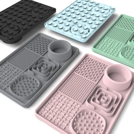 Slow Food-Set de table en polymères pour léchage d'animaux, fournitures d'alimentation pour chiens et chats, avec ventouse, distraction au bain