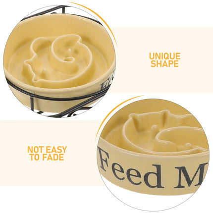 Gamelle en céramique pour chien, à alimentation lente, surélevée, anti-goulotinage, anti-renversement, avec labyrinthe et fonction puzzle, pour chiens et chats de petite et moyenne taille