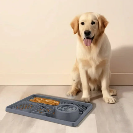 Slow Food-Set de table en polymères pour léchage d'animaux, fournitures d'alimentation pour chiens et chats, avec ventouse, distraction au bain