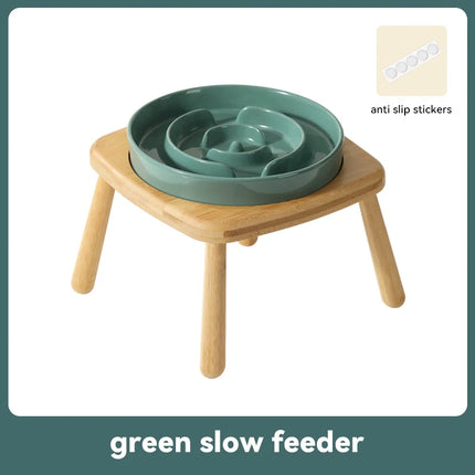 Assiette anti-étouffement pour chiens, bol en céramique, mangeoire lente pour animaux de compagnie, suréWer, moyen, grand, double, table à manger
