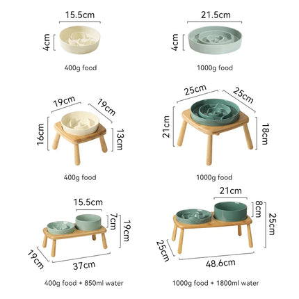 Assiette anti-étouffement pour chiens, bol en céramique, mangeoire lente pour animaux de compagnie, suréWer, moyen, grand, double, table à manger