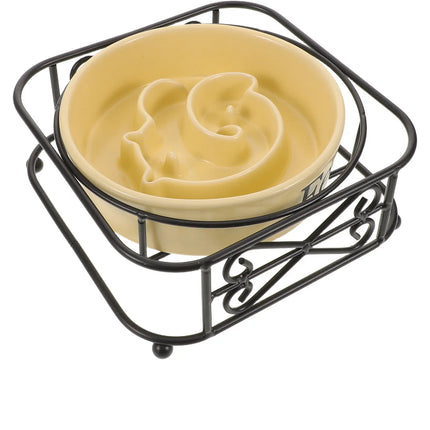 Gamelle en céramique pour chien, à alimentation lente, surélevée, anti-goulotinage, anti-renversement, avec labyrinthe et fonction puzzle, pour chiens et chats de petite et moyenne taille