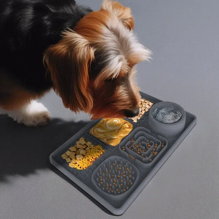 Slow Food-Set de table en polymères pour léchage d'animaux, fournitures d'alimentation pour chiens et chats, avec ventouse, distraction au bain
