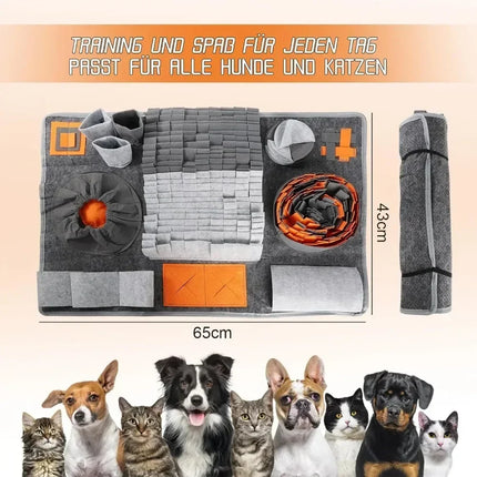 Tapis olfactif pour chien, tapis d'entraînement à l'odeur, tapis de reniflement, bol d'alimentation lente, distributeur de nourriture, jouets lavables pour chien