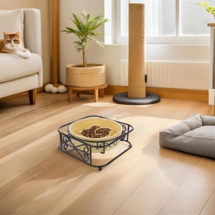 Gamelle en céramique pour chien, à alimentation lente, surélevée, anti-goulotinage, anti-renversement, avec labyrinthe et fonction puzzle, pour chiens et chats de petite et moyenne taille
