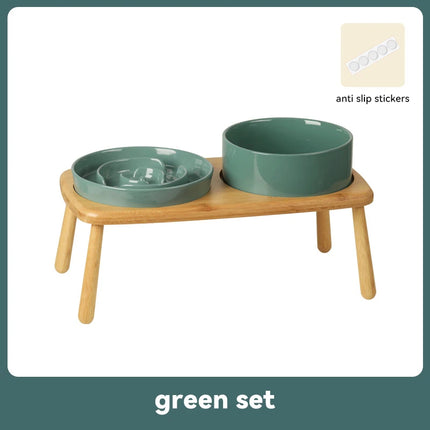 Assiette anti-étouffement pour chiens, bol en céramique, mangeoire lente pour animaux de compagnie, suréWer, moyen, grand, double, table à manger