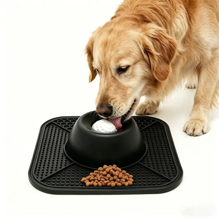 Bol à lécher interactif en silicone pour animaux de compagnie, antidérapant, distributeur de nourriture lente pour chien, favorise la santé dentaire, bol auto-avisoissant pour aliments liquides
