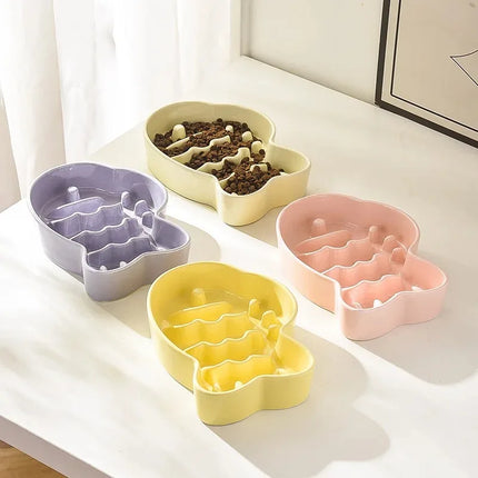 Bol en céramique pour chien, distributeur lent, en porcelaine, pour nourriture et eau, anti-étouffement, antidérapant, fournitures pour animaux de compagnie