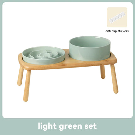 Assiette anti-étouffement pour chiens, bol en céramique, mangeoire lente pour animaux de compagnie, suréWer, moyen, grand, double, table à manger