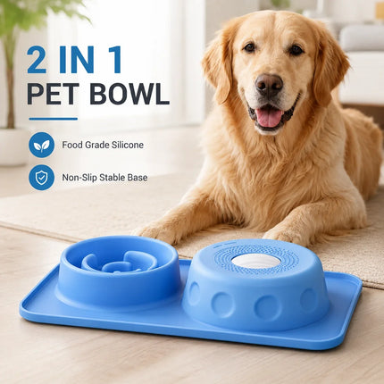 Gamelle anti-étranglement pour animaux de compagnie, tapis à lécher, gamelle pour chien et chat, gamelle en silicone antidérapante, gamelle à énigme, gamelle à double usage, récipient d'entraînement