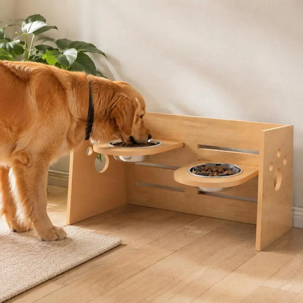 Gamelle surélevée pour chien avec compartiments réglables, en acier inoxydable, 63x58,5x40cm, alimentation lente, antidérapante, pour usage domestique, vert