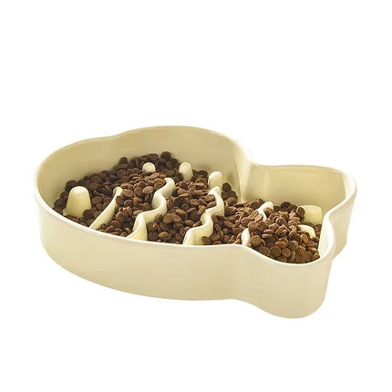 Bol en céramique pour chien, distributeur lent, en porcelaine, pour nourriture et eau, anti-étouffement, antidérapant, fournitures pour animaux de compagnie