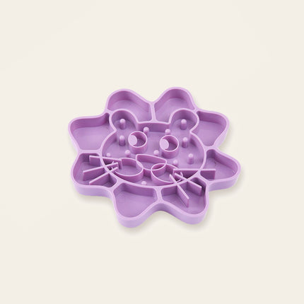 Gamelle anti-glouton en silicone violette en forme de visage de chat