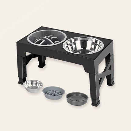 Support double gamelle réglable — Chien