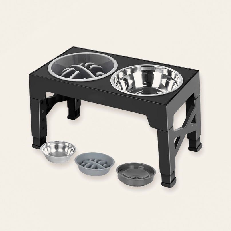 Support double gamelle réglable — Chien