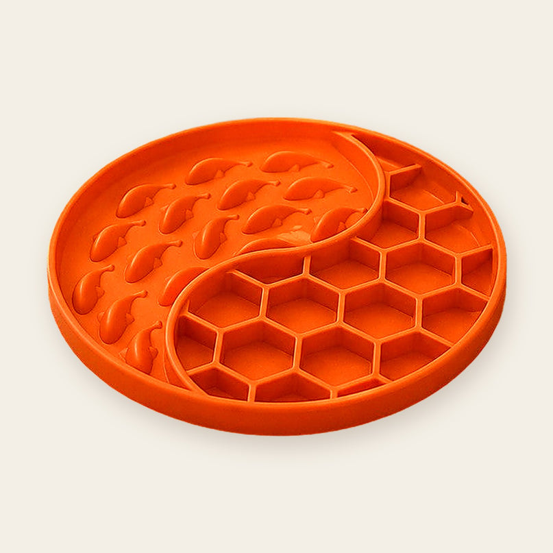 Gamelle en silicone a double relief, coloris orange