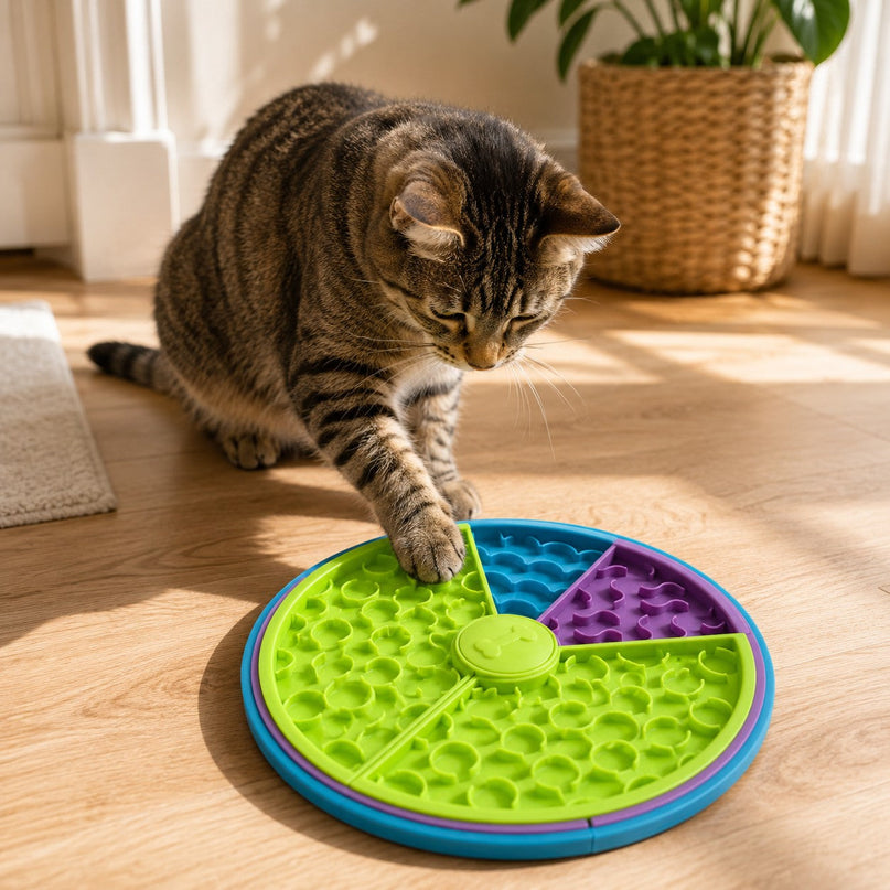 Plateau distributeur rotatif — 3 niveaux — Chien & chat