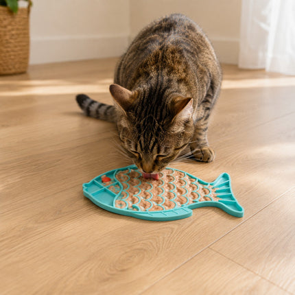 Tapis de léchage silicone — formes variées — Chat
