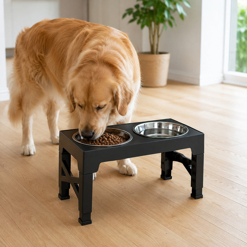 Support double gamelle réglable — Chien