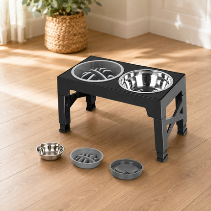 Support double gamelle réglable — Chien
