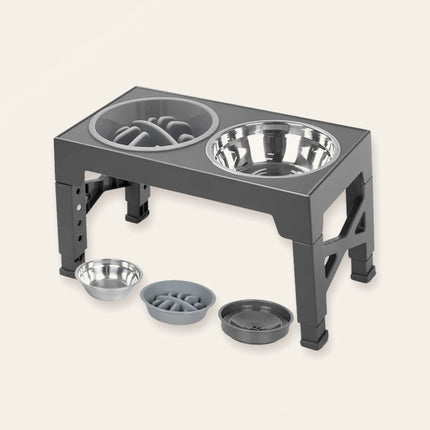Support double gamelle réglable — Chien