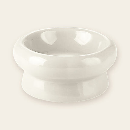 Bol céramique sur pied évasé, modèle bas 15,5 cm, blanc cassé