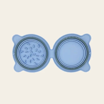 Gamelle pliable — double bol voyage — Chien — accessoire repas lent pour chien