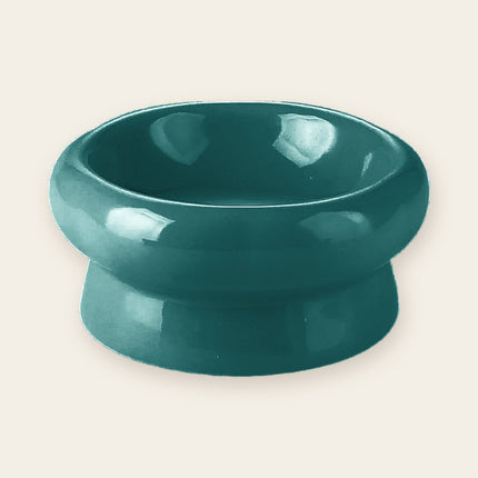 Bol céramique sur pied évasé, modèle bas 15,5 cm, vert foncé