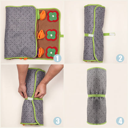 Comment rouler et attacher le tapis de fouille velours en 4 étapes