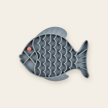 Tapis de léchage — forme poisson — Chat — accessoire repas lent pour chat