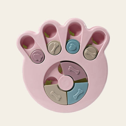 Puzzle distributeur en forme de patte, coloris rose