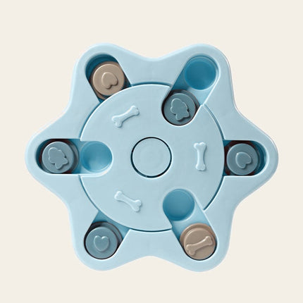 Puzzle distributeur hexagonal, coloris bleu